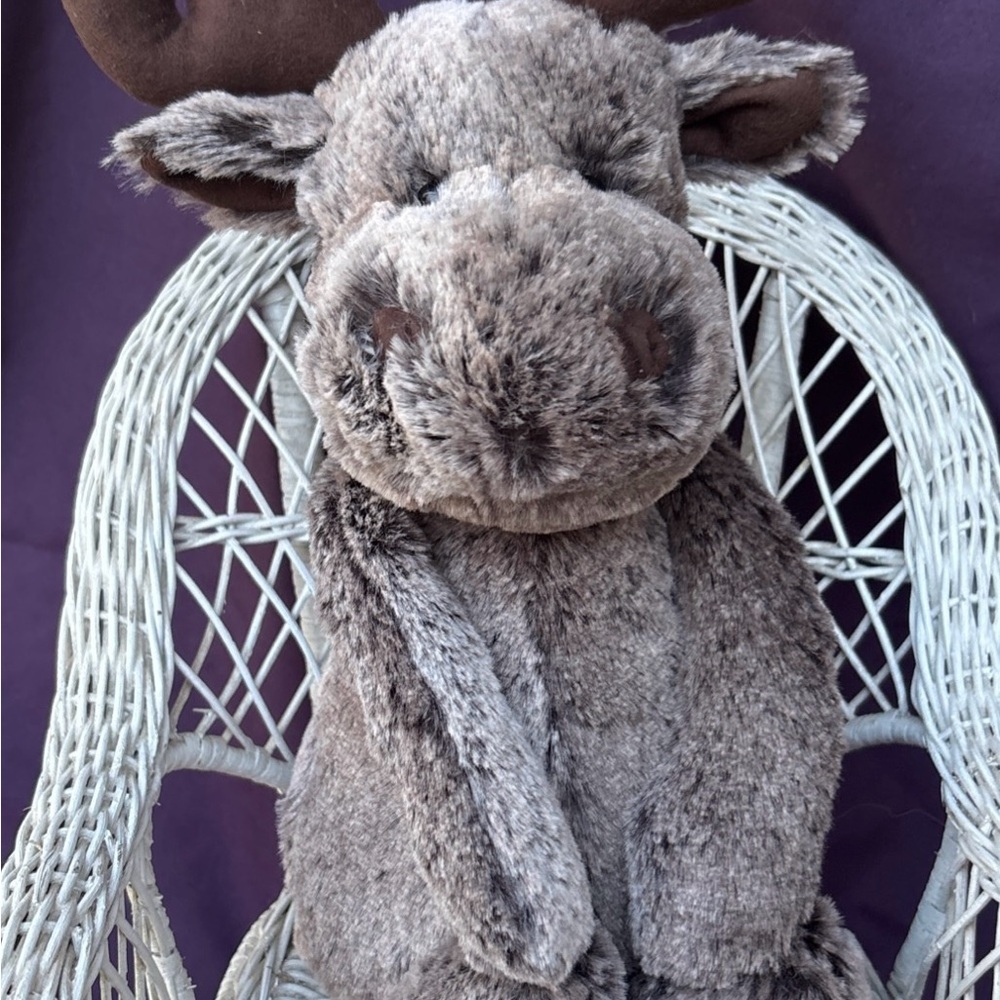 Jellycat BASHFUL MARTY MOOSE Woodland Animals Medium Rare RETIRED frosted brown